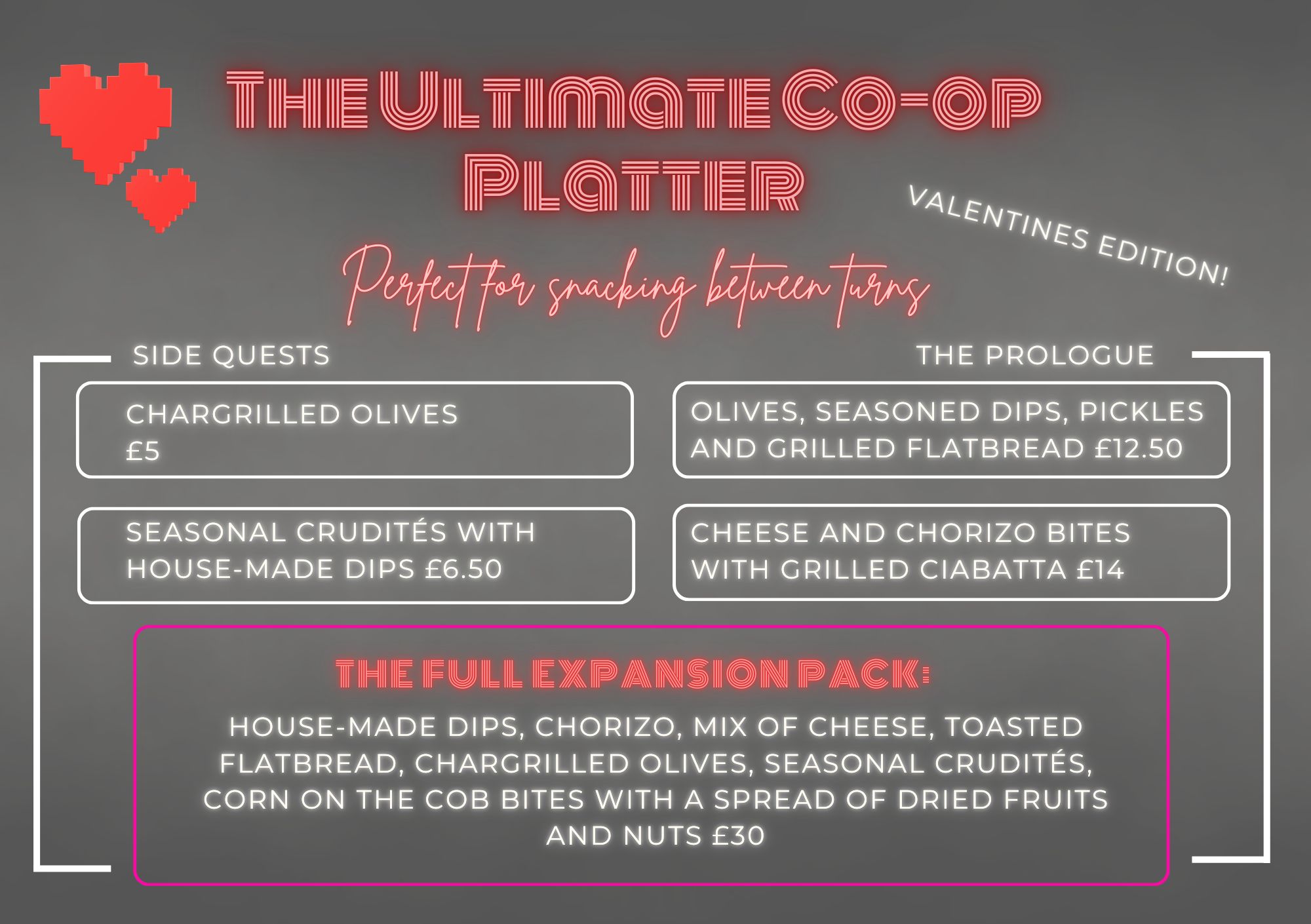 valentines menu